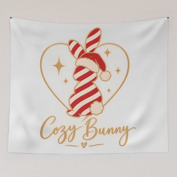Item preview, Cozy Bunny Candy Cane Heart Christmas Glitter designed and sold by Yellowriversss.