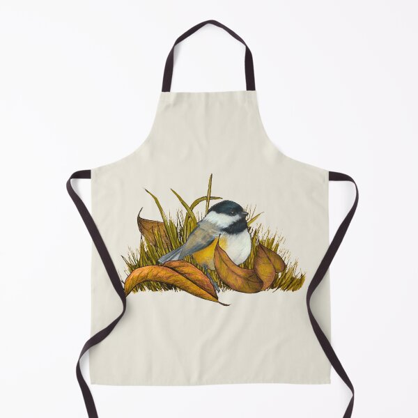 Item preview, Chickadee in Autumn, Leaves and Grass, Nature Illustration designed and sold by JoyfulWhimsy.