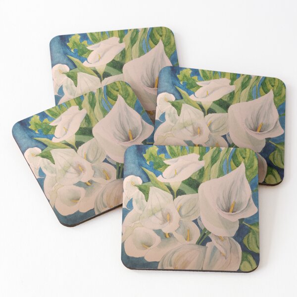 Item preview, White Calla lilies watercolour painting  designed and sold by esvb.