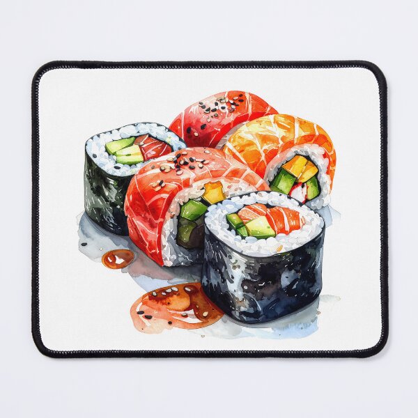 Item preview, Japanese Sushi Watercolor Illustration designed and sold by BetweenForms.