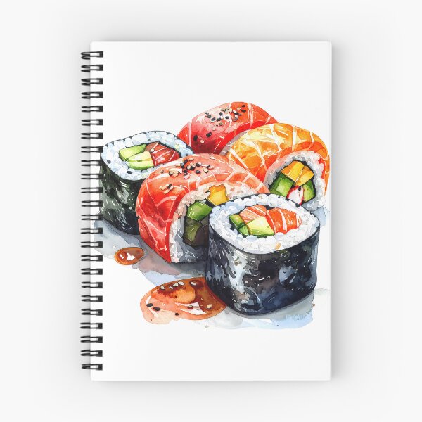 Item preview, Japanese Sushi Watercolor Illustration designed and sold by BetweenForms.