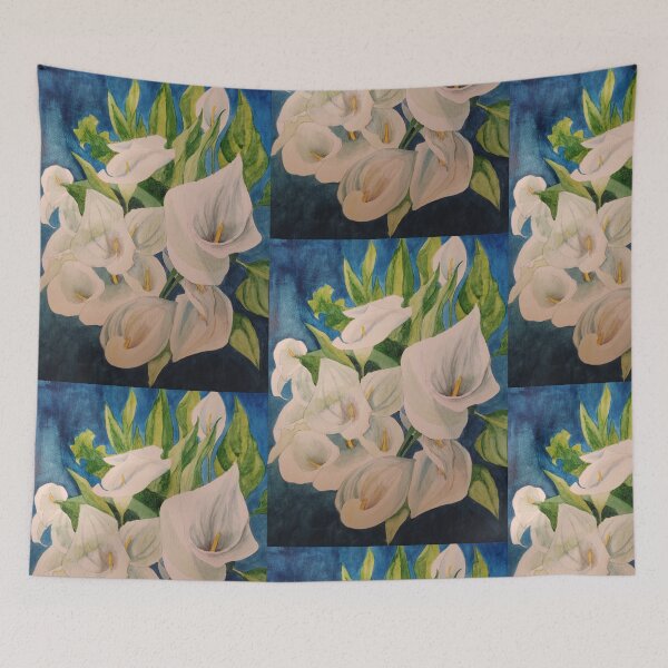 Item preview, White Calla lilies watercolour painting  designed and sold by esvb.
