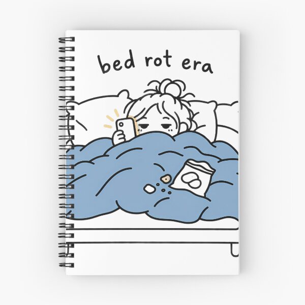 Item preview, Bed Rot Era Cozy Doodle Girl Scrolling in Bed designed and sold by bwanaboards.
