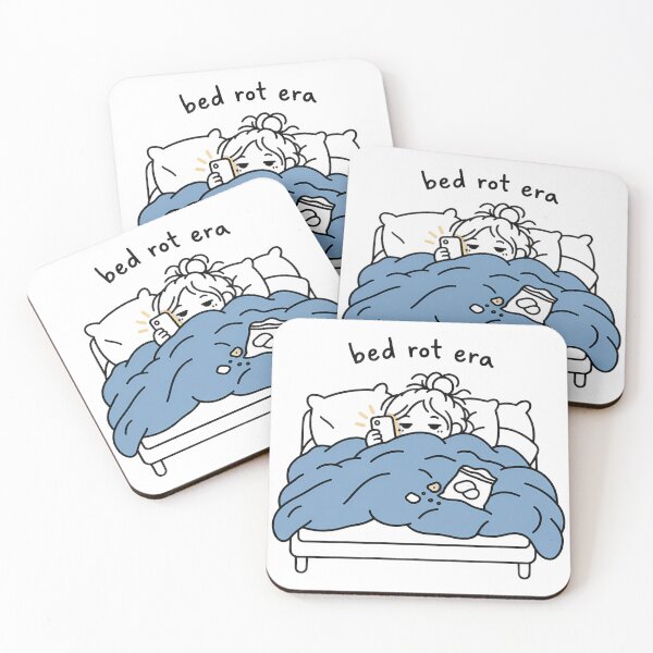 Item preview, Bed Rot Era Cozy Doodle Girl Scrolling in Bed designed and sold by bwanaboards.