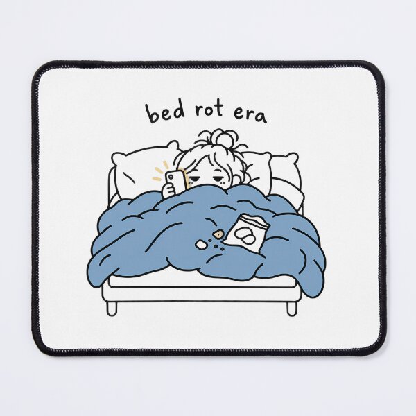 Item preview, Bed Rot Era Cozy Doodle Girl Scrolling in Bed designed and sold by bwanaboards.