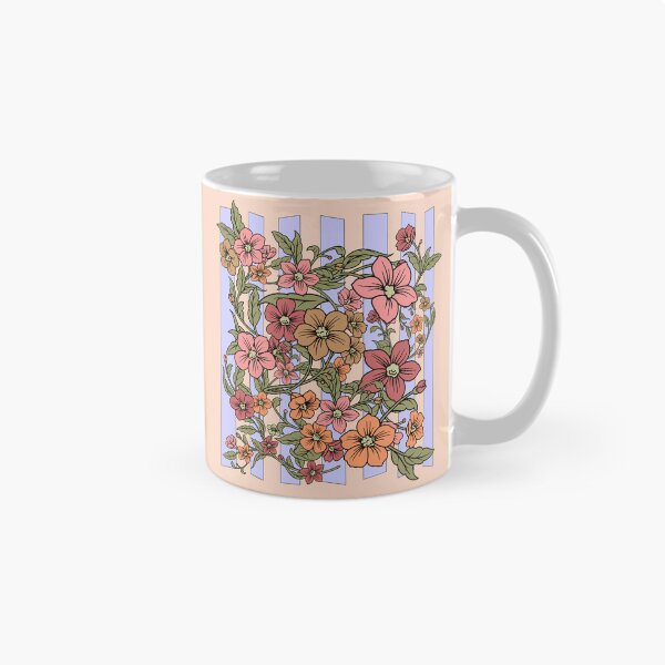 Item preview, Vertical Lines with Art Nouveau Flowers designed and sold by cbfineart.
