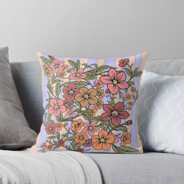 Item preview, Vertical Lines with Art Nouveau Flowers designed and sold by cbfineart.