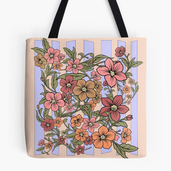 Item preview, Vertical Lines with Art Nouveau Flowers designed and sold by cbfineart.