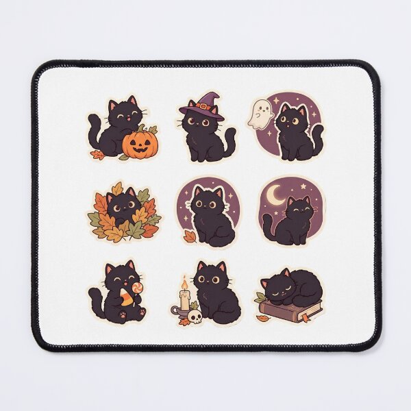 Item preview, Cute Black Cat Halloween Sticker Pack – Spooky Season Kittens designed and sold by abdelski.