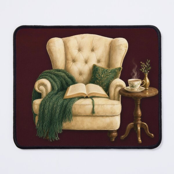 Item preview, Reading Nook Cozy Book Lover Illustration | Bookish Wall Art designed and sold by FixationStudio.