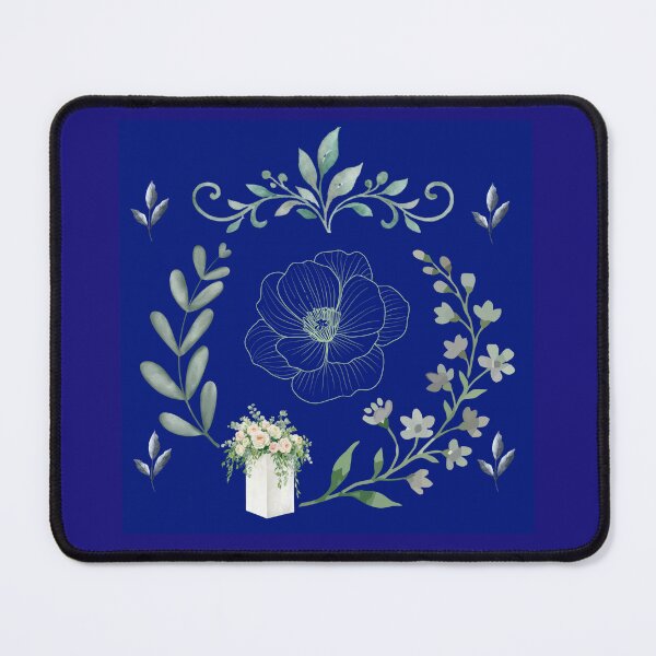 Item preview, Navy Blue Floral Line Art designed and sold by Azurart2.