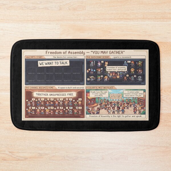 Item preview, Freedom of assembly – a four-panel pixel art comic about the right to assemble. designed and sold by Mianku | Für das Leben.