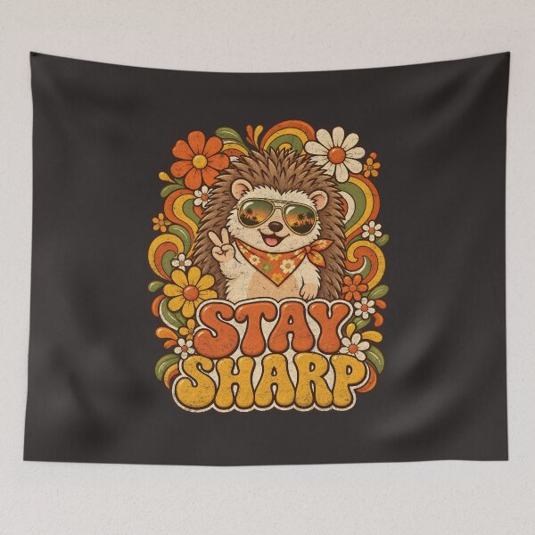Item preview, Retro Hedgehog Flower Power designed and sold by AwesomeBeyondLimits.