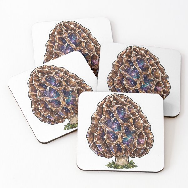 Item preview, Morel Mushroom Crystal Sticker - Galaxy Honeycomb Fungi designed and sold by Crystal Critters .