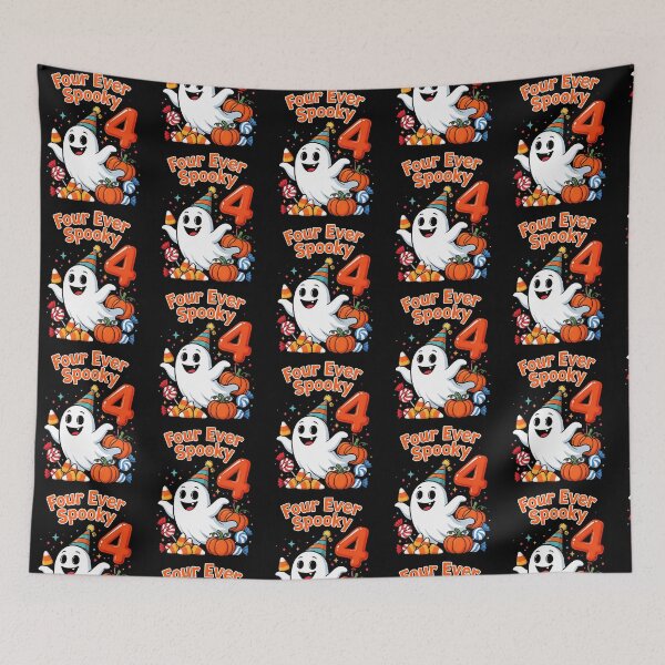 Item preview, Four Ever Spooky 4th Birthday Party Halloween Ghost designed and sold by Redgiant87x.