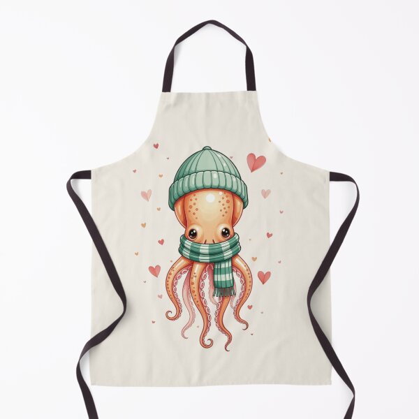 Item preview, Squid in Winter Hat and Plaid Scarf designed and sold by DariaCraft.