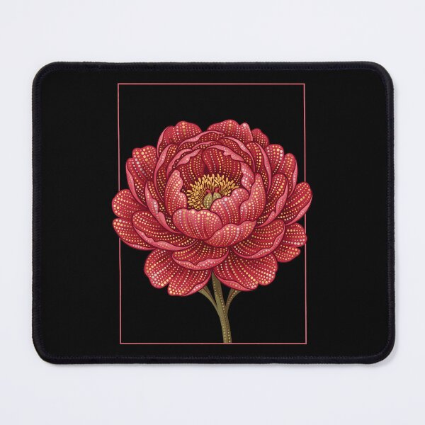 Item preview, Red Peony Flower Pointillism Illustration designed and sold by Museum Of Non-Existing Art.