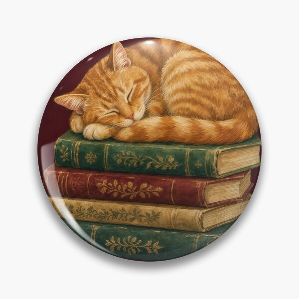 Item preview, Library Cat Cozy Book Lover Illustration | Bookish Wall Art designed and sold by FixationStudio.