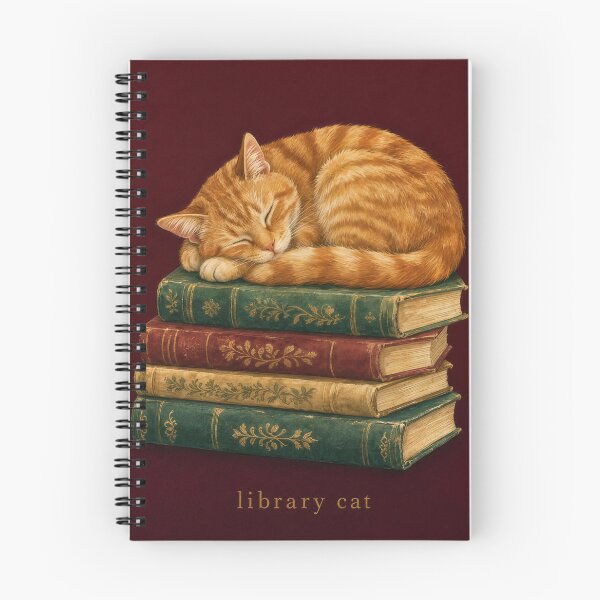Item preview, Library Cat Cozy Book Lover Illustration | Bookish Wall Art designed and sold by FixationStudio.