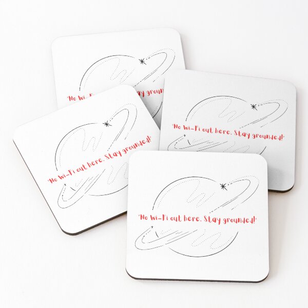 Item preview, No Wi-Fi Out Here Stay Grounded Minimalist Space Planet Line Art designed and sold by KromaDesignLab.