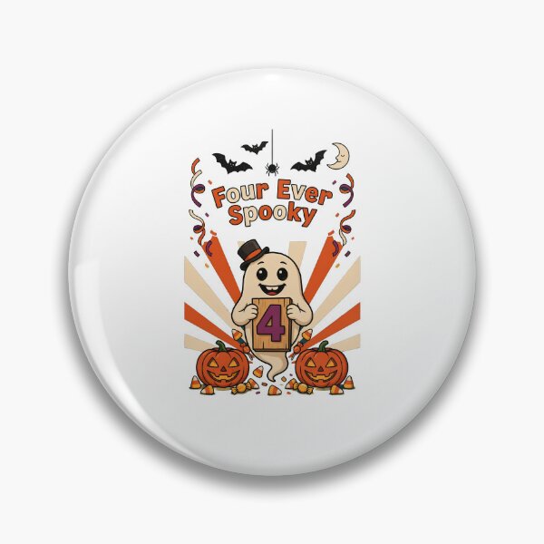 Item preview, Four Ever Spooky Halloween Funny Ghost 4th Birthday Party designed and sold by Redgiant87x.