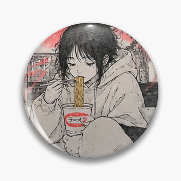 Item preview, Cozy Anime Girl Ramen Cat Art designed and sold by Bawwe.