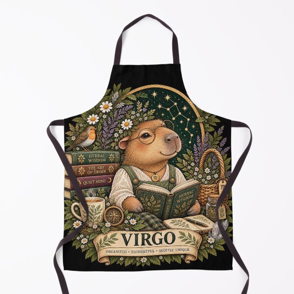 Item preview, Virgo Capybara – Cute Vintage Zodiac designed and sold by Scarlett-Goods.