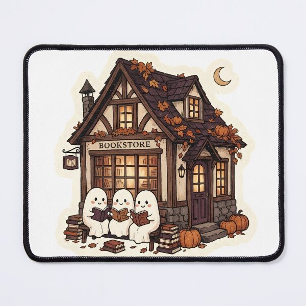 Item preview, Spooky Ghost Bookstore Sticker – Cozy Autumn Book Lover Gift designed and sold by abdelski.
