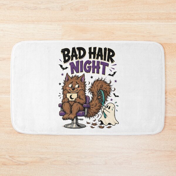 Item preview, Bad Hair Night Funny Werewolf Halloween Salon Humor Design. designed and sold by The-T-In-Retro.