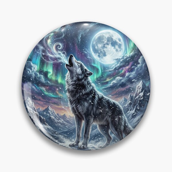 Item preview, Wolf Howling at the Moon - Winter Night Art designed and sold by Lucid Dream Pixel.