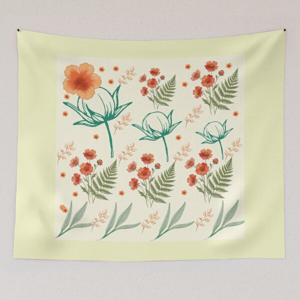 Item preview, Ferns and flowers in warm autumn tones designed and sold by Azurart2.