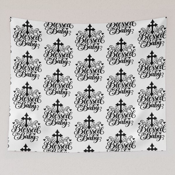 Item preview, blessed baby cross love hearts designed and sold by OCD_JESSICA.