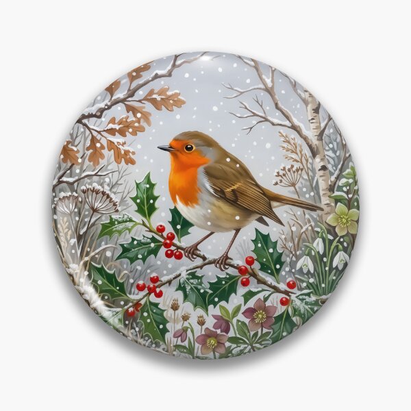 Item preview, Winter Robin in a Snowy Woodland Scene designed and sold by hattie's.