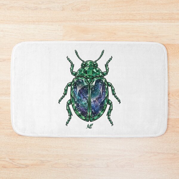 Item preview, Emerald Beetle Crystal Sticker - Galaxy Scarab designed and sold by FineLineBotanical .