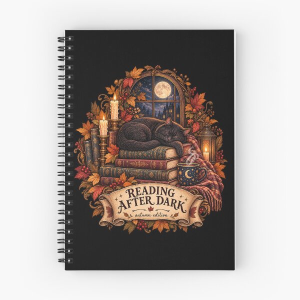 Item preview, Reading After Dark – Cozy Gothic Autumn Bookish Design designed and sold by Scarlett-Goods.