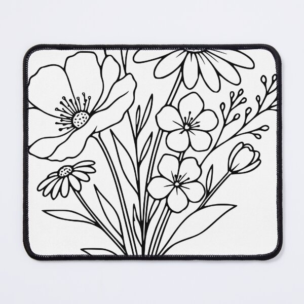 Item preview, Wildflower Bouquet Line Art – Floral Motif designed and sold by Pommes im Bett.