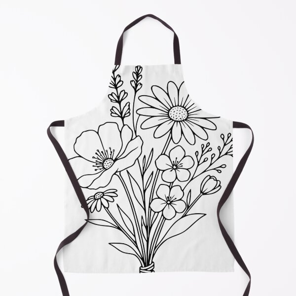 Item preview, Wildflower Bouquet Line Art – Floral Motif designed and sold by Pommes im Bett.