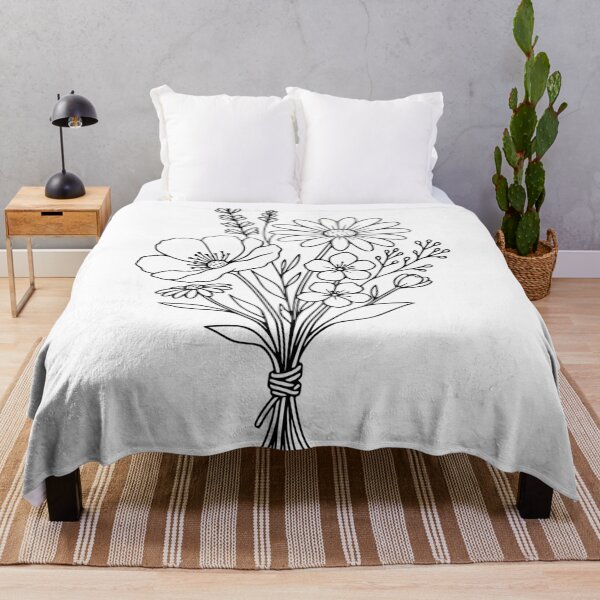 Item preview, Wildflower Bouquet Line Art – Floral Motif designed and sold by Pommes im Bett.