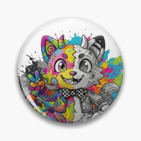 Item preview, Vibrant Colorful Split Fox Cat Paint Drip Graffiti designed and sold by Gianlu1215.