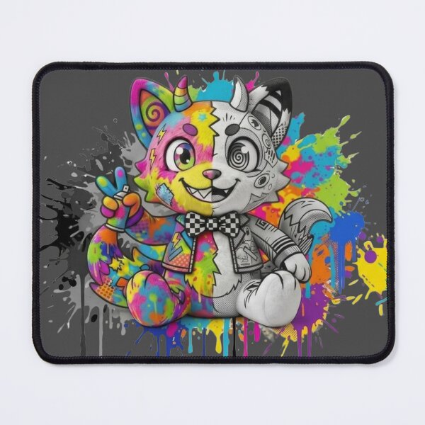 Item preview, Vibrant Colorful Split Fox Cat Paint Drip Graffiti designed and sold by Gianlu1215.