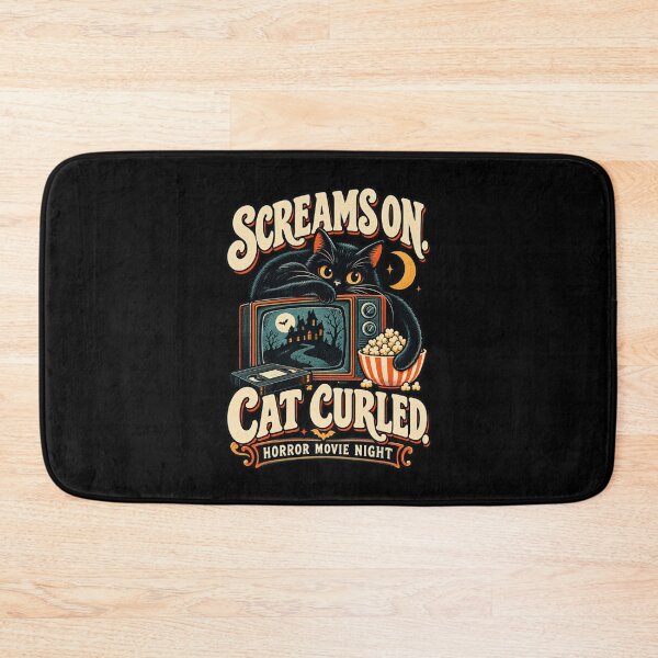 Item preview, Screams On Cat Curled - Black Cat Horror Movie Night designed and sold by MOTIFOLK.