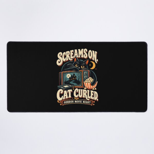 Item preview, Screams On Cat Curled - Black Cat Horror Movie Night designed and sold by MOTIFOLK.