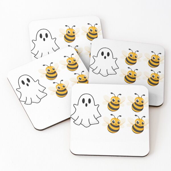 Item preview, Cute Halloween Ghost and Bees – Spooky Kawaii Ghost Bee Halloween Design designed and sold by ArtesioByZaber.