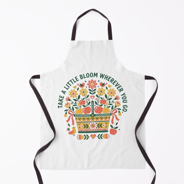 Item preview, Folk Art Picnic Basket with Apples and Flowers Illustration designed and sold by SHOP-Corner.