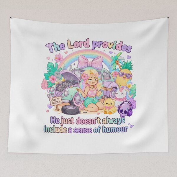 Artikelvorschau, Funny Christian Kawaii Hawaii - The Lord Provides Car Trouble entworfen und verkauft von TheChalkyFox.