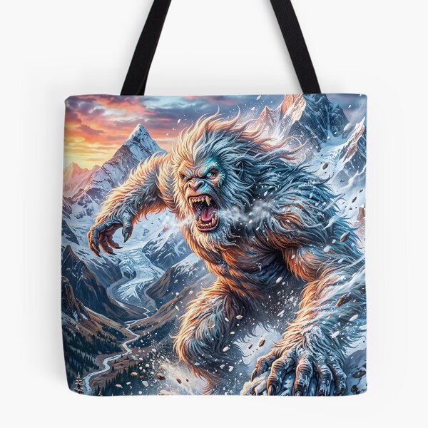 Item preview, Yeti Charging Through the Snow - Cryptid Art designed and sold by Lucid Dream Pixel.