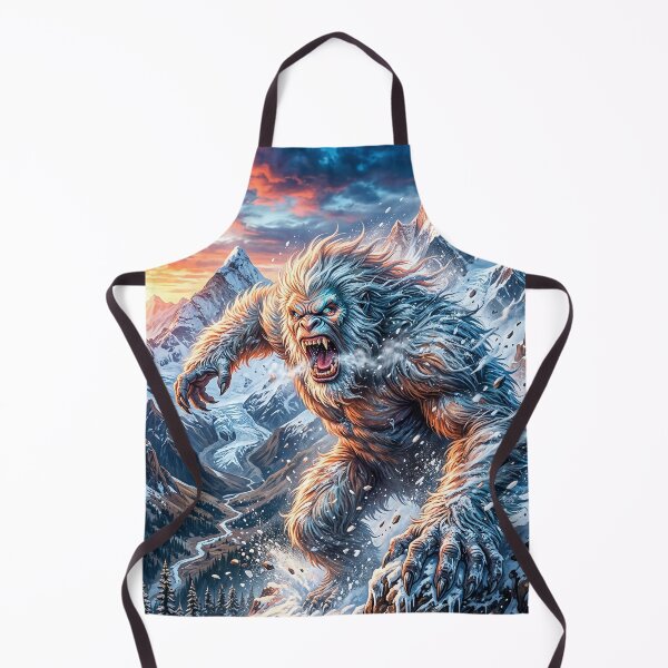 Item preview, Yeti Charging Through the Snow - Cryptid Art designed and sold by Lucid Dream Pixel.