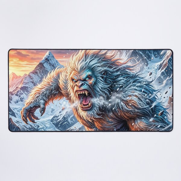 Item preview, Yeti Charging Through the Snow - Cryptid Art designed and sold by Lucid Dream Pixel.