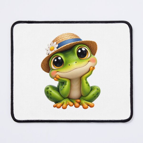 Item preview, Cute Frog with Straw Hat – Kawaii Frog Lover Design designed and sold by Morty'sArt.