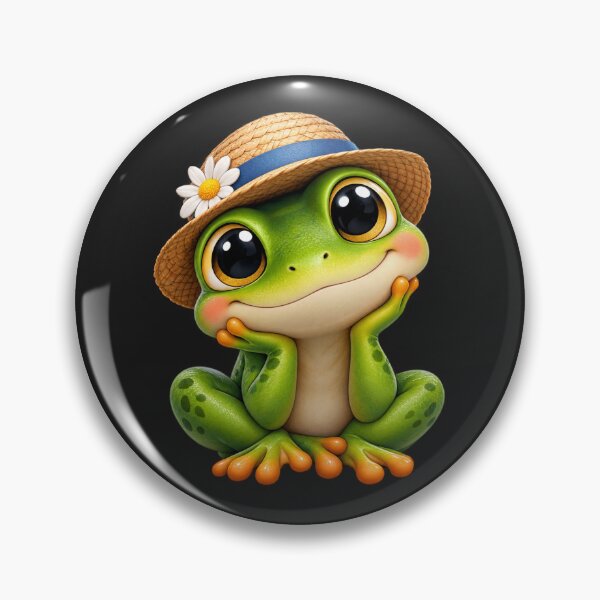 Item preview, Cute Frog with Straw Hat – Kawaii Frog Lover Design designed and sold by Morty'sArt.